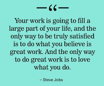 Steve Jobs quote on work and love